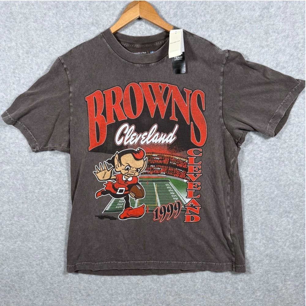 Abercrombie & Fitch NFL Cleveland Browns Brownie Elf T-Shirt Mens Medium NWT